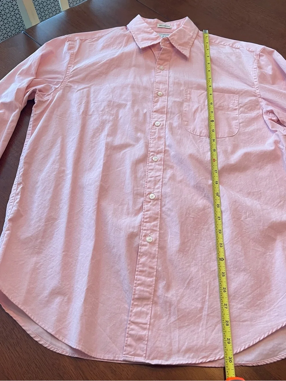J Crew Secret Wash Classic Fit Pink Long-Sleeve Button-Up Shirt